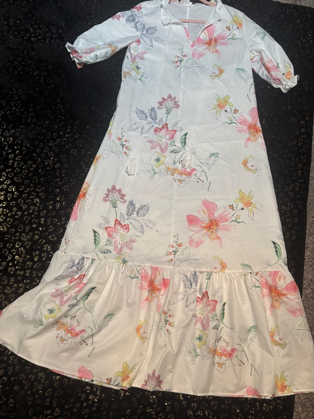 NWOT Vintage Style White Floral Long Nightgown Cottagecore